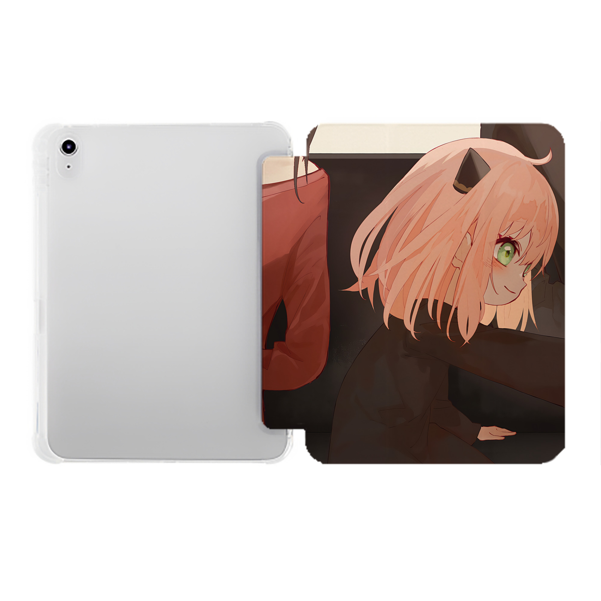 （画像用） SPY×FAMILY间谍家家酒 IPad ケース ペン収納付き 三つ折りスタンド PUレザー×シリコン 対応機種9.5/10.5/10.9インチ